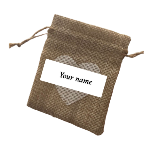 Petit pochon en jute personnalisé