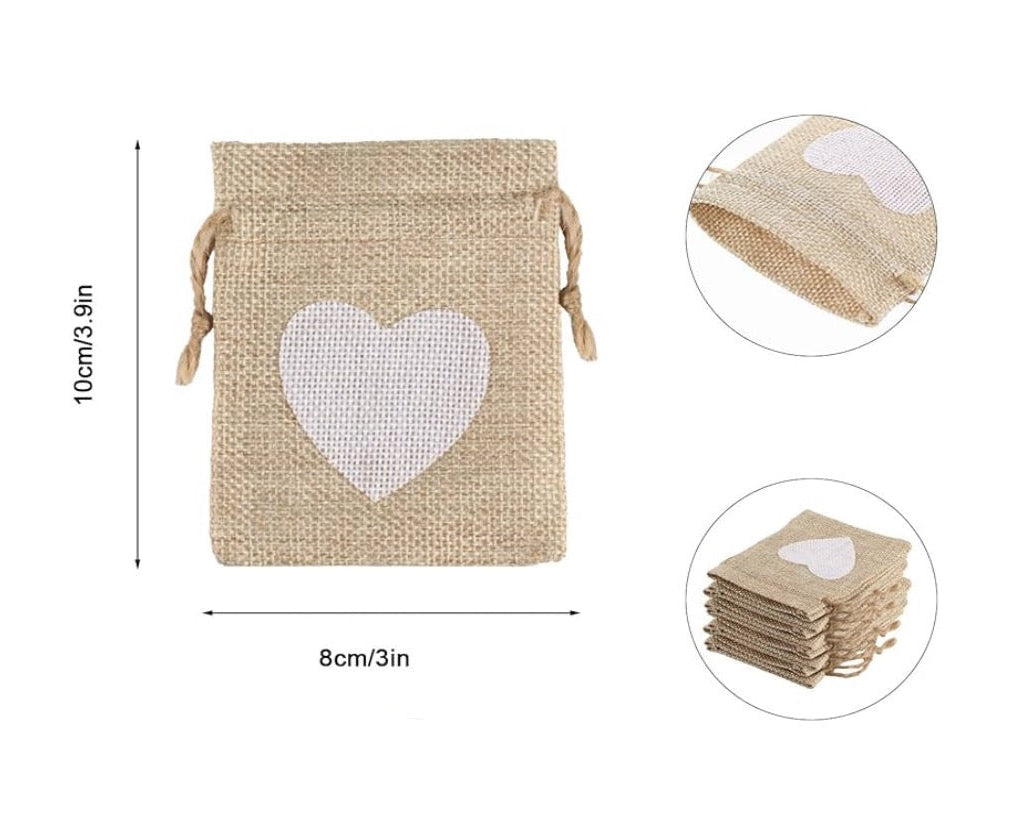 Petit pochon en jute personnalisé