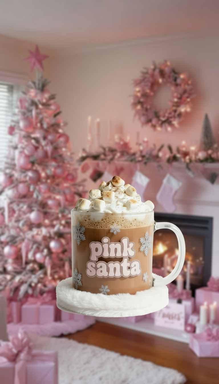 Tasse Pink Santa - Mug de Noël Rose