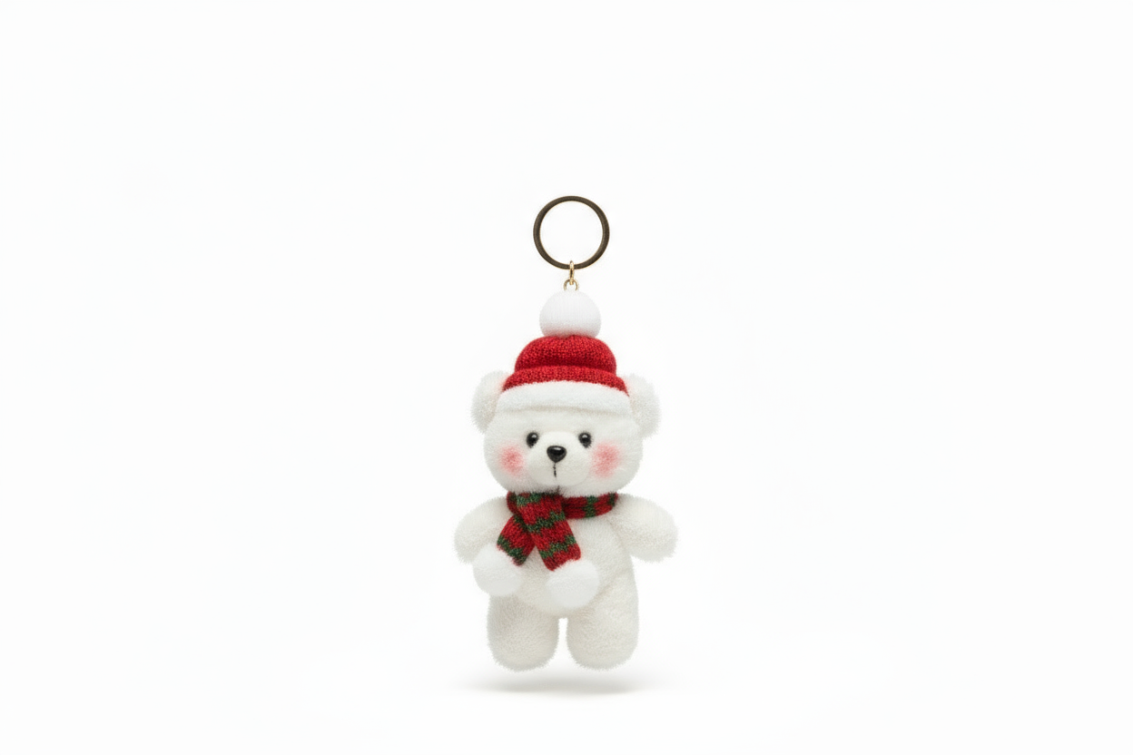 Porte-clé Peluche Ourson de Noël