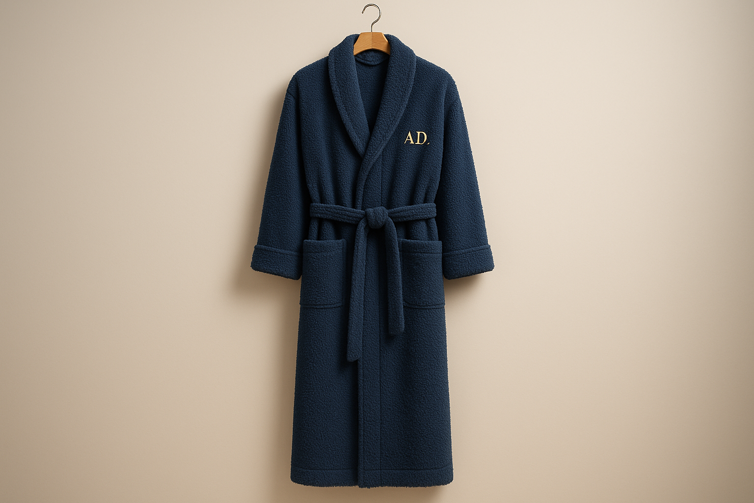 Peignoir Bleu avec initiales A.D.