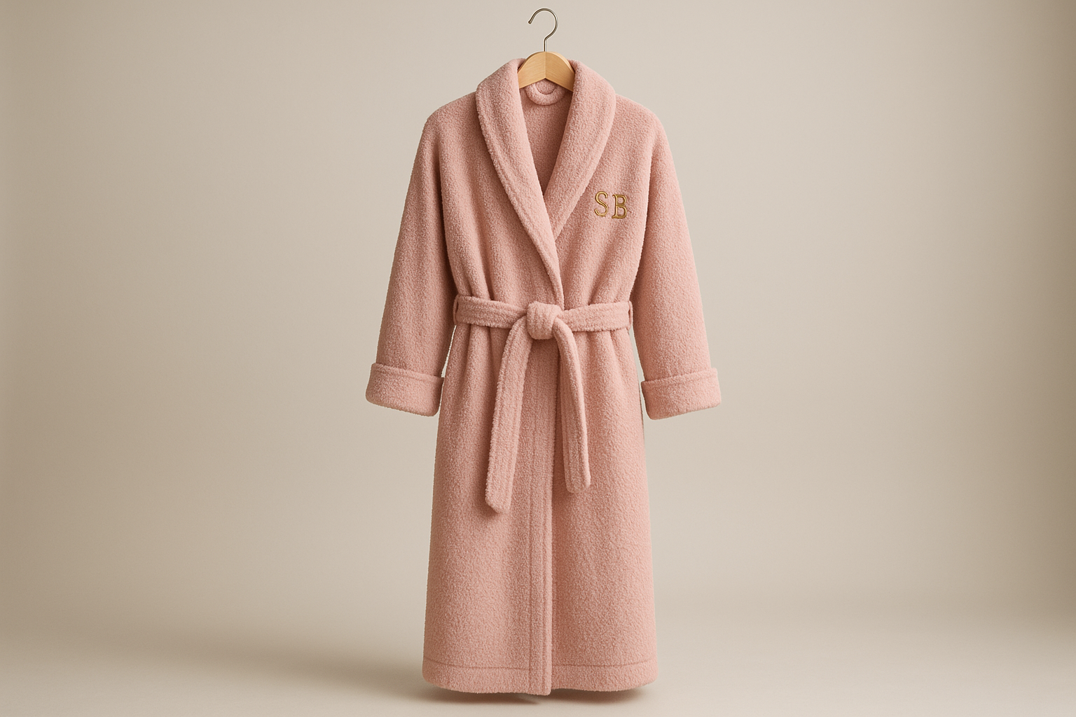 Peignoir Rose avec initiales S.B.